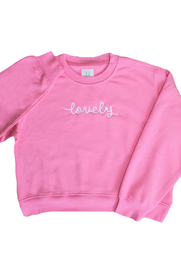 Girls: Isn't She Lovely Bubblegum Pink Embroidered Sweatshirt