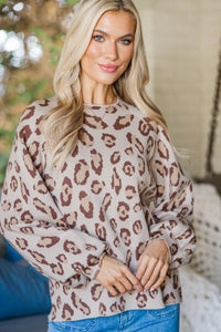On The Way Brown Leopard Sweater