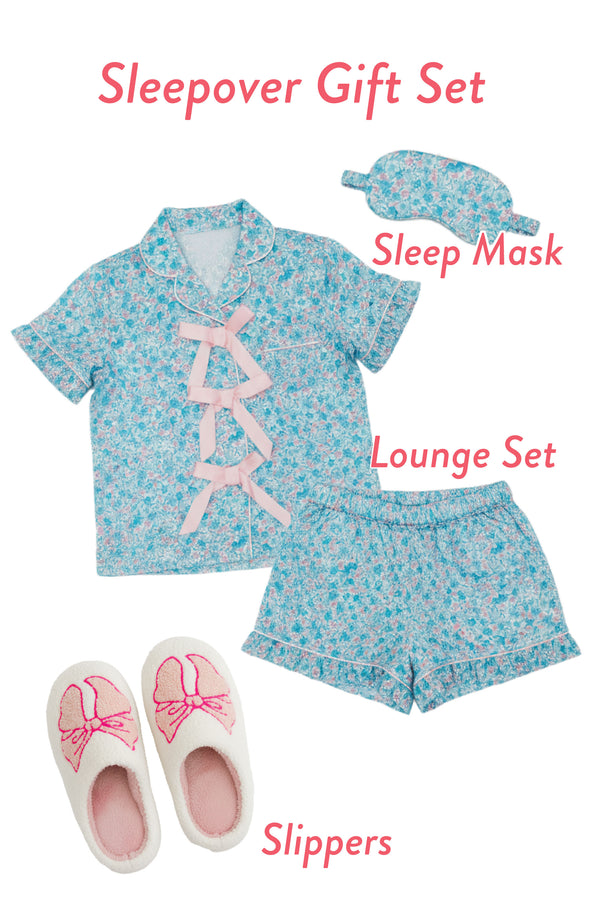 Girls: Sleepover Aqua Ditsy Floral Gift Set