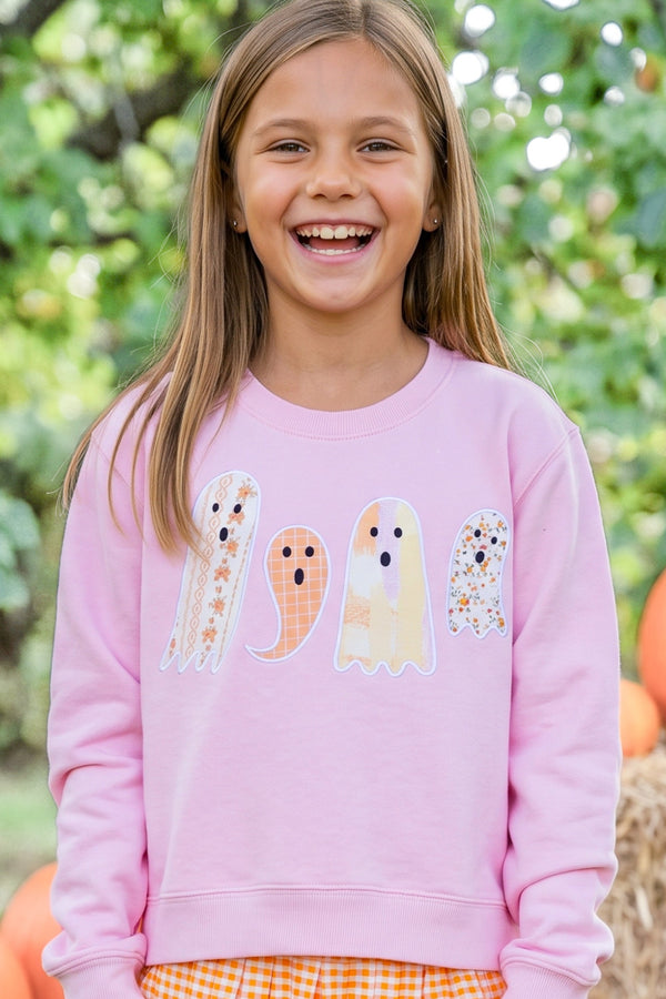 Girls: Too Cute To Spook Blush Ghosts Sweatshirt