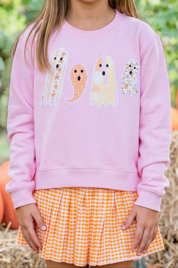 Girls: Too Cute To Spook Blush Ghosts Sweatshirt