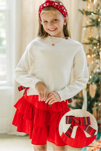 Girls: The Allie Cream Plaid Sweater