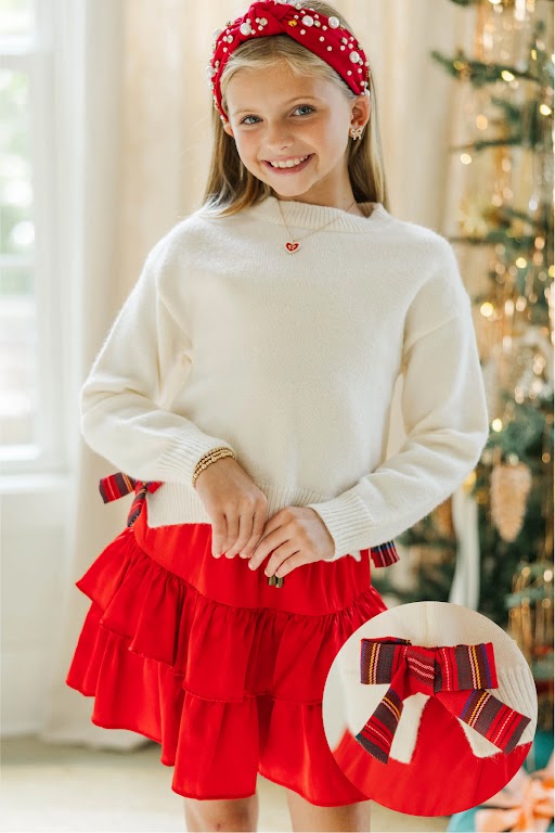 Girls: The Allie Cream Plaid Sweater