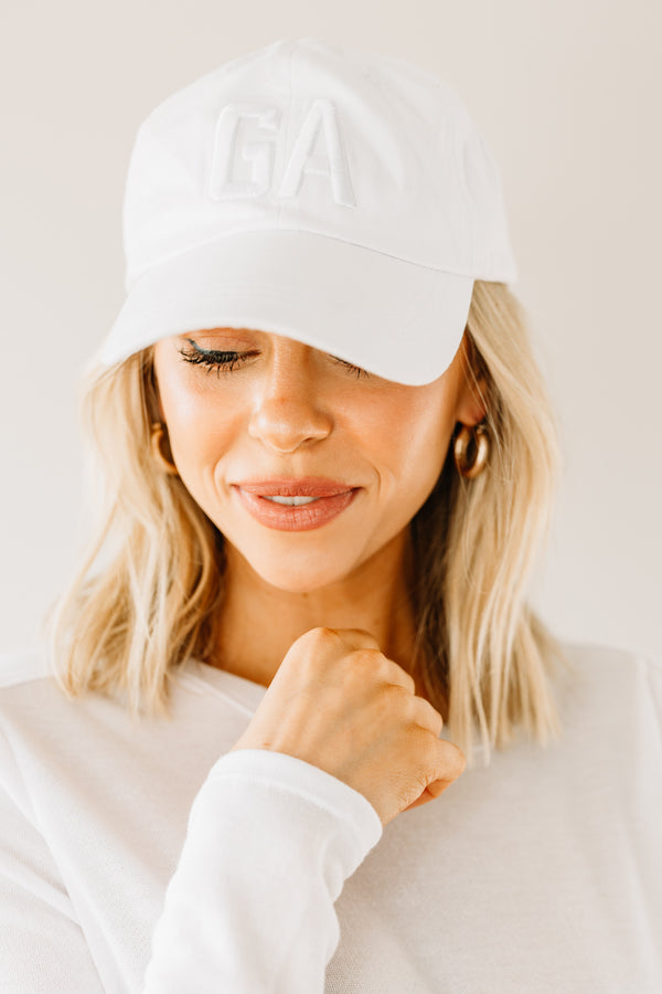 Sweet Home White Embroidered Hat