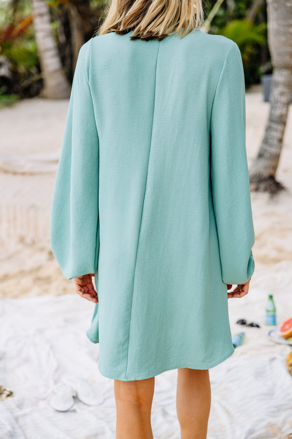 Classy Sage Green Bubble Sleeve Dress - Chic Boutique Dresses Shop the Mint Classy Sage Green Bubble Sleeve Dress - Chic Boutique Dresses Shop the Mint