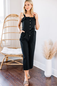 black linen jumpsuit