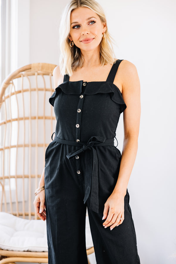 black linen jumpsuit