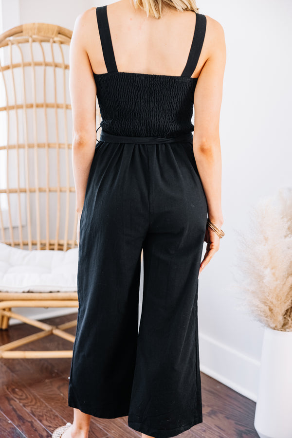 black linen jumpsuit