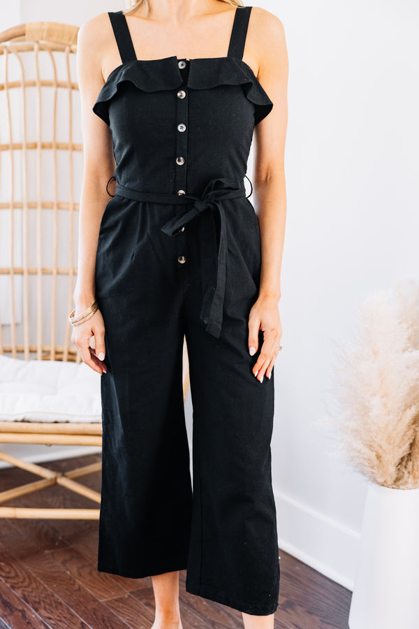 black linen jumpsuit