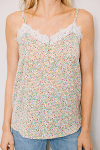 Know About You Off White Ditsy Floral Tank