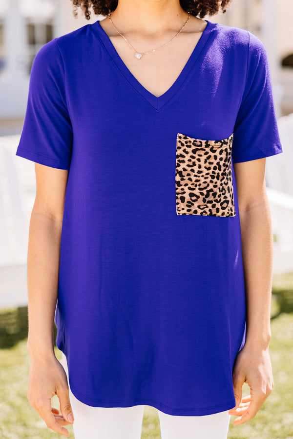 leopard pocket top