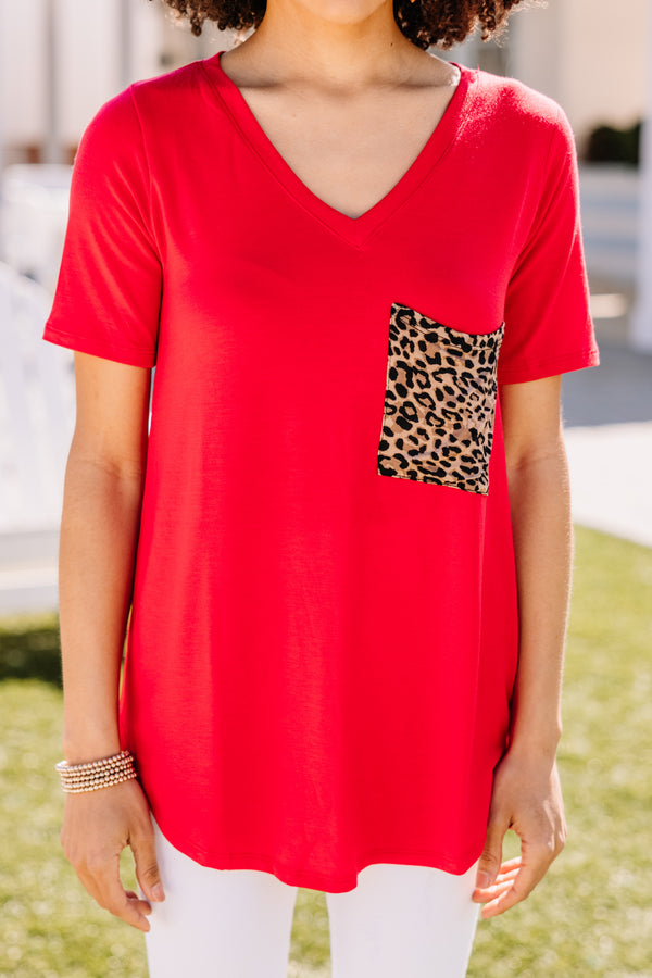 leopard pocket top