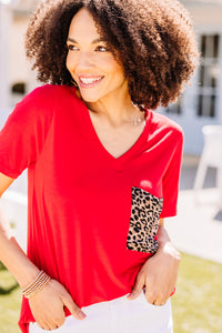 leopard pocket top