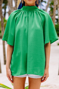 chic women's green blouse