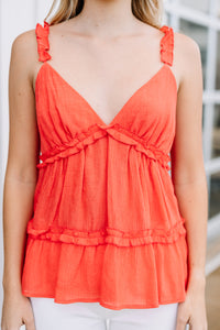 ruffled red tank