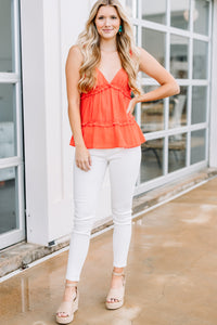 ruffled red tank