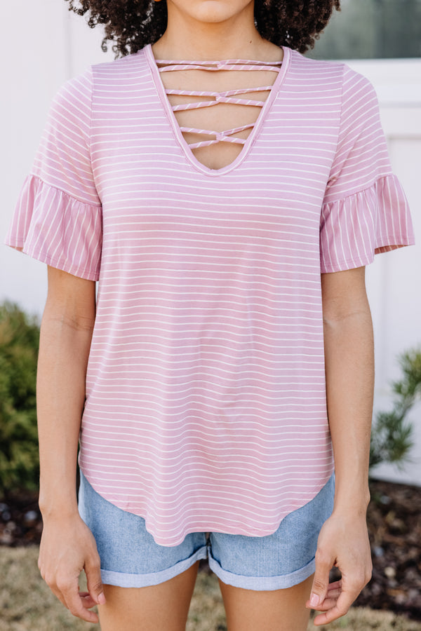 striped pink top