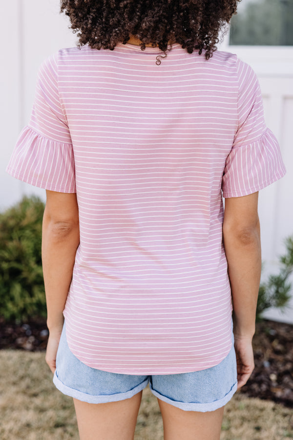 striped pink top