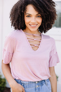 striped pink top