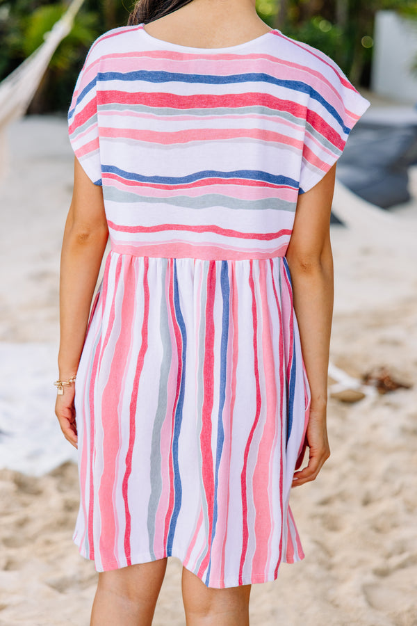 striped pink dress