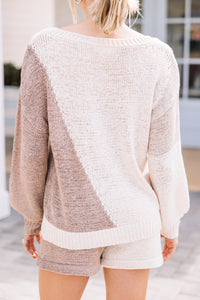 colorblock white sweater