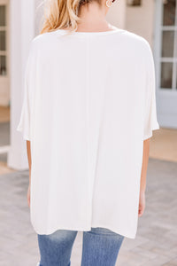 On Your Time Ivory White Oversized Top