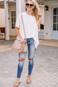 On Your Time Ivory White Oversized Top