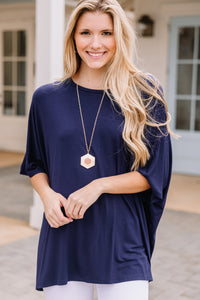 oversized navy top