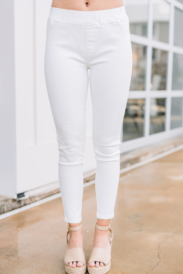 Speak Your Mind Off White Jeggings - Trendy Spring Pants – Shop the Mint