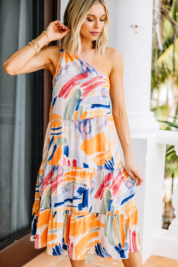 tangerine midi dress Tangerine Floral Print Ruffle Hem Midi Dress PinkBlush