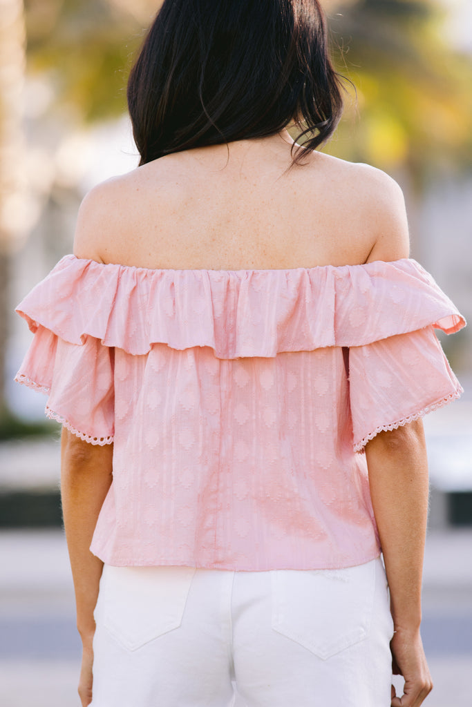 Feminine Pink Ruffled Top - Trendy Women's Tops – Shop the Mint