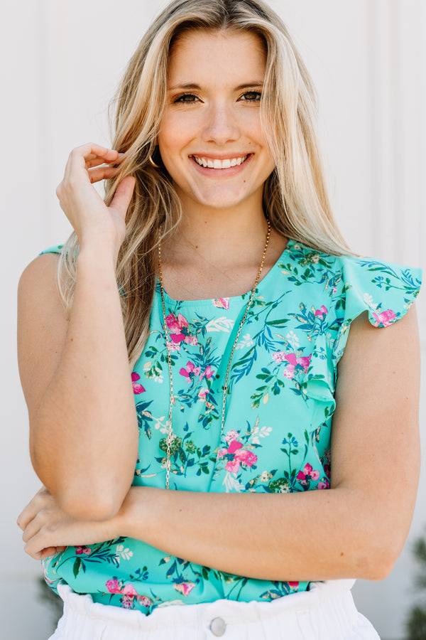 floral ruffled blouse