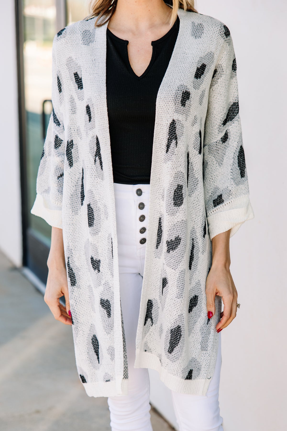 Cute Gray Leopard Print Cardigan - Bold Cardigans – Shop the Mint