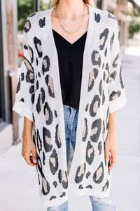 Don't Mention It Taupe Brown Leopard Print Cardigan
