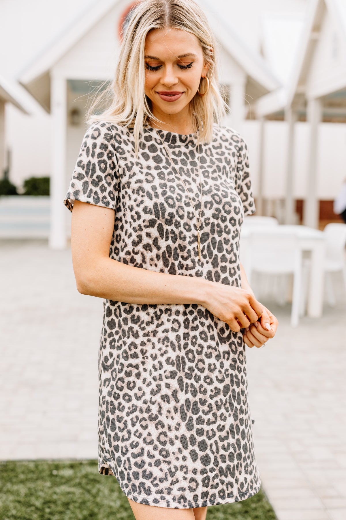 Comfy Brown Leopard T-shirt Dress - Casual Dresses for Women – Shop the ...