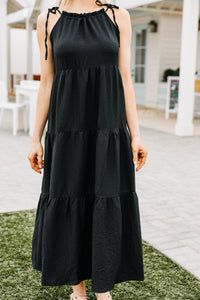 black halter maxi dress