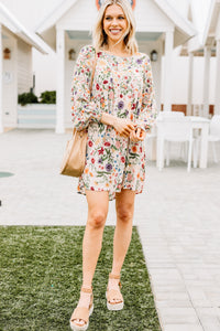 bold floral dress