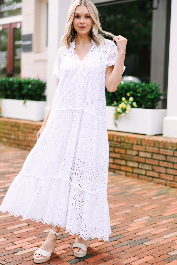 Adorable White Eyelet Midi Dress - Feminine Midi Dresses Shop the Mint Adorable White Eyelet Midi Dress - Feminine Midi Dresses Shop the Mint