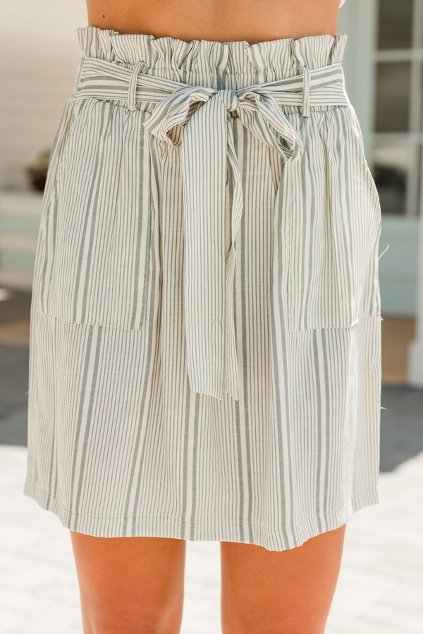 striped paperbag skirt