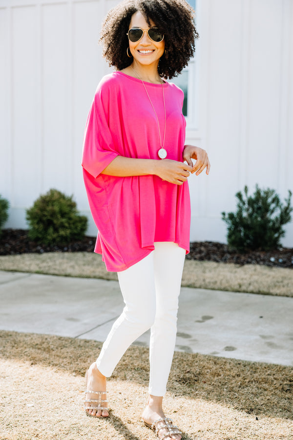 bright oversized top