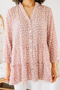 Living Your Life Blush Pink Spotted Tunic