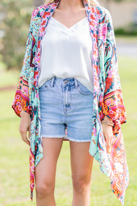 vibrant boho kimono