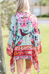 vibrant boho kimono