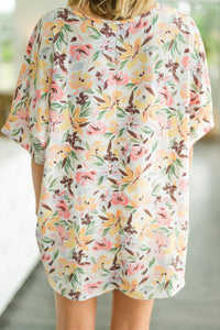 floral short sleeve top