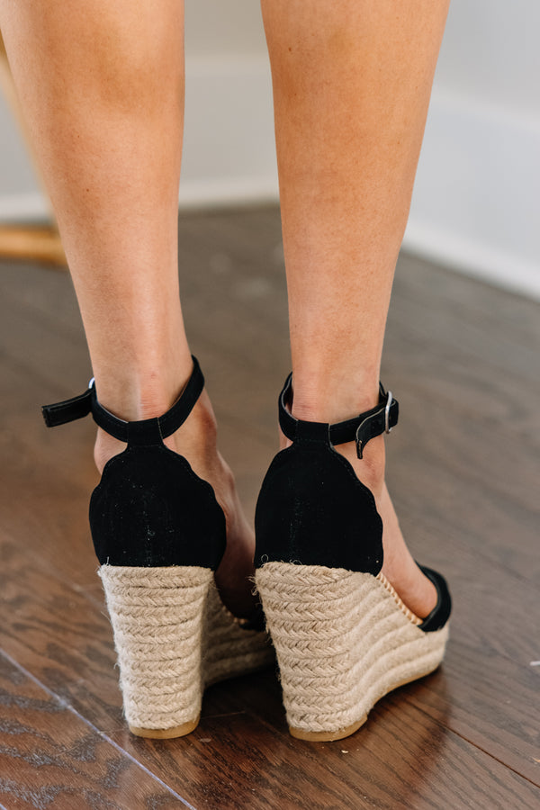 scalloped espadrille wedges