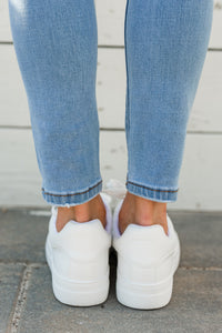 white sneakers