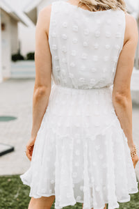 white swiss dot dress
