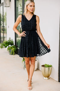 black swiss dot dress