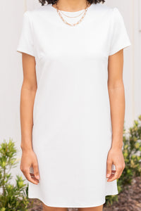 From The Heart White Shift Dress