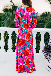 bright floral maxi dress